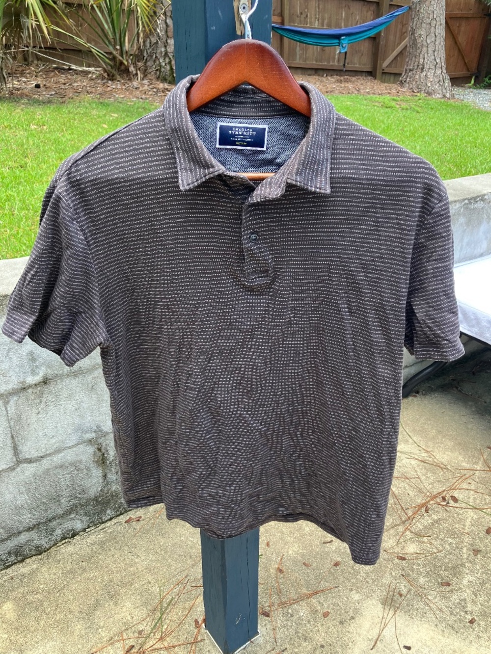 Charles Tyrwhitt Polo in 100% Striped Cotton - Men's Medium